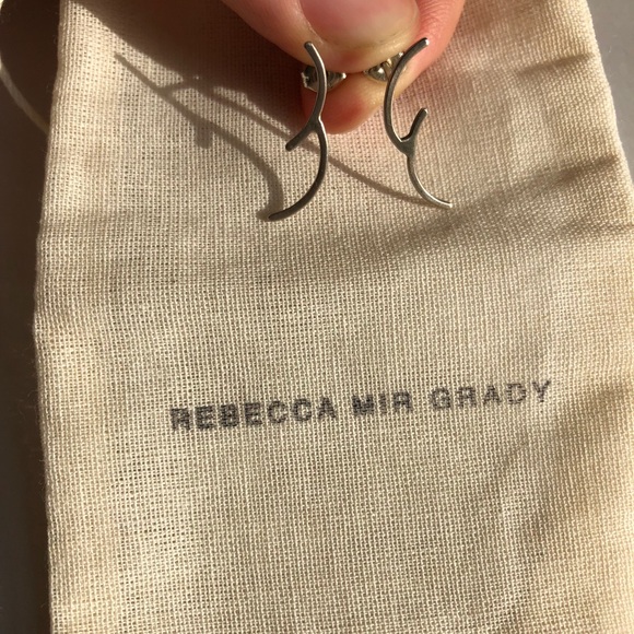 Rebecca Mir Grady "Double Cloudbreak" earrings - handmade in USA sterling silver - Picture 2 of 6